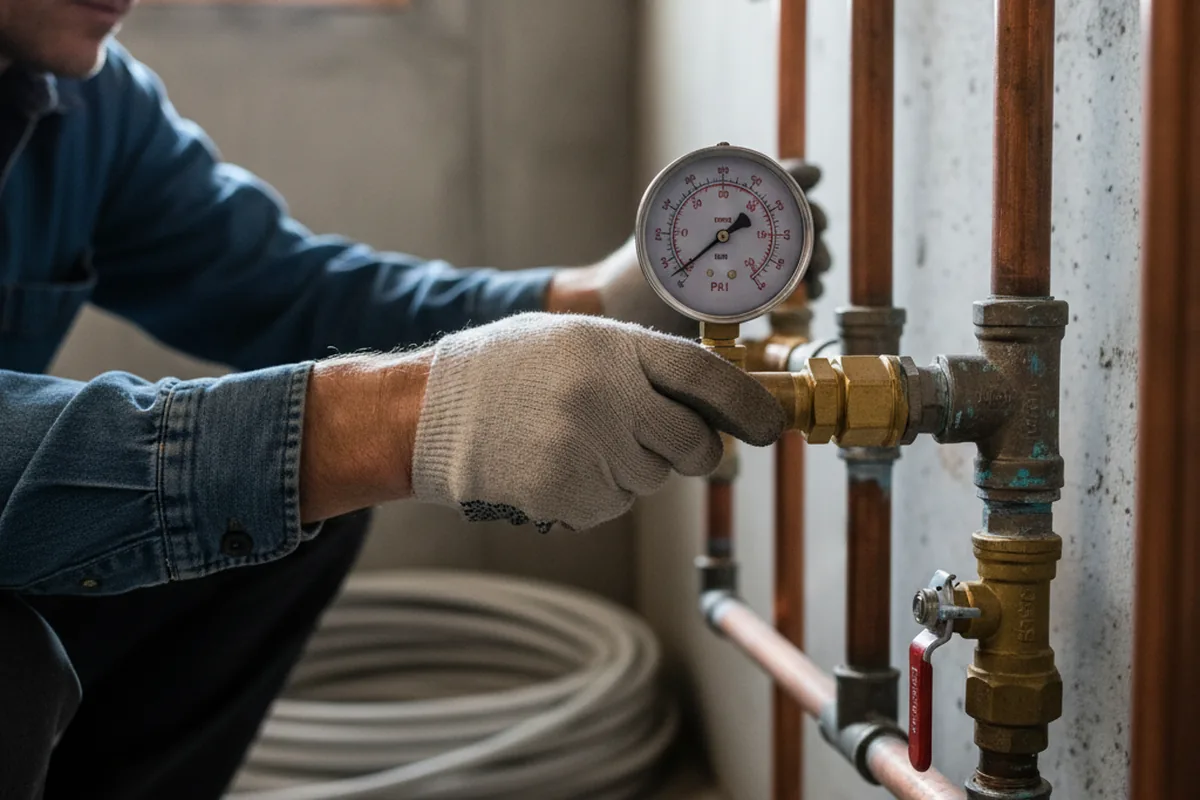 Pressure testing a repaired line during Water Line Repair in Cottekill